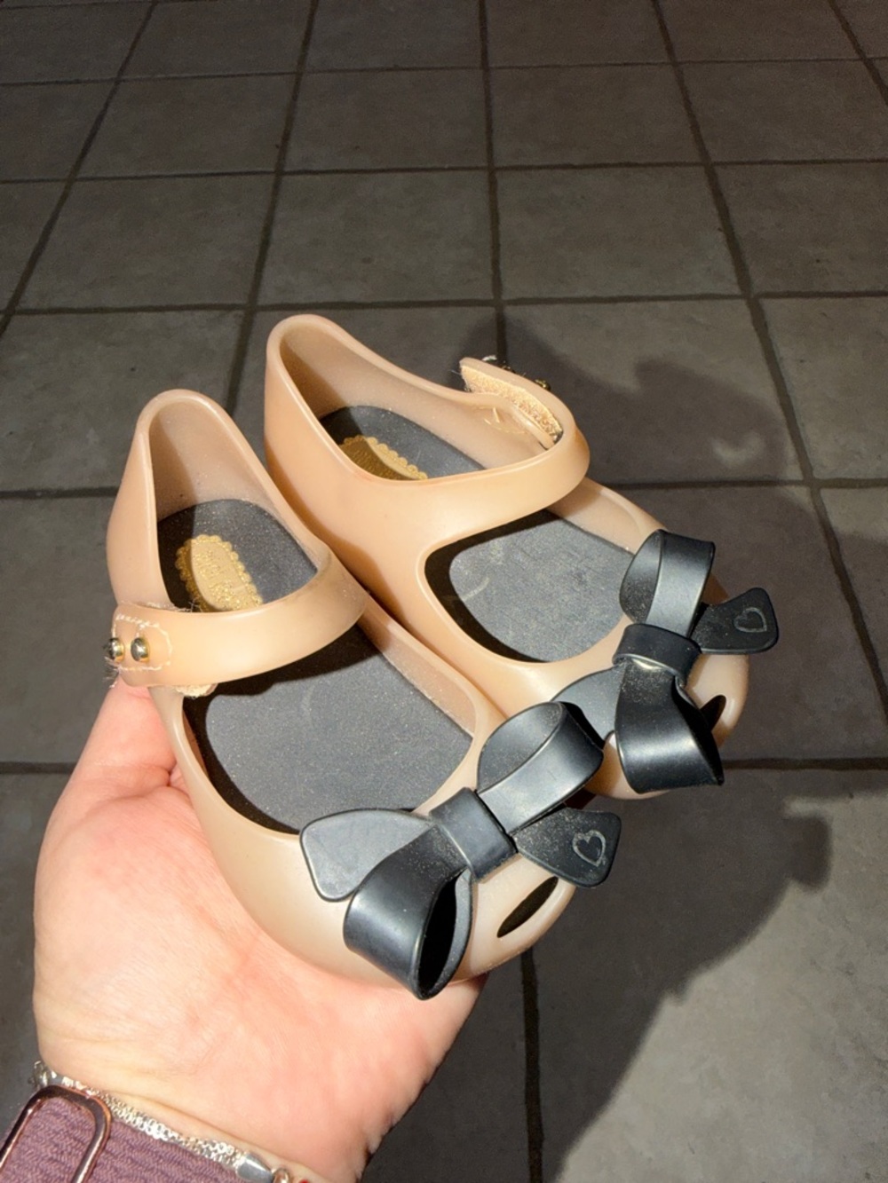 Mini Melissa Ultragirl Mary Jane Jelly Flat Black Bow